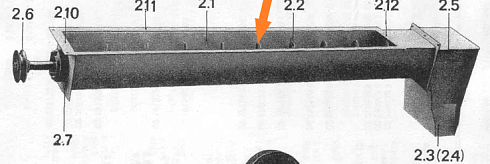 Шнек вторичной аспирации К 527, К 547 (мал цапфа левый): купить в Ростове-на-Дону