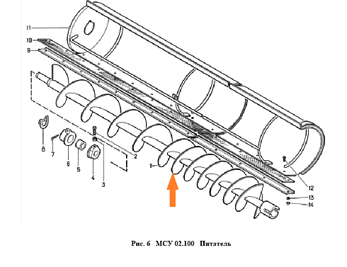 Шнек МСУ 02.120 (правый): купить в Ростове-на-Дону