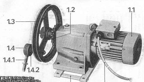 Мотор-редуктор со шкивом и звездочкой К 547 / К527: купить в Ростове-на-Дону