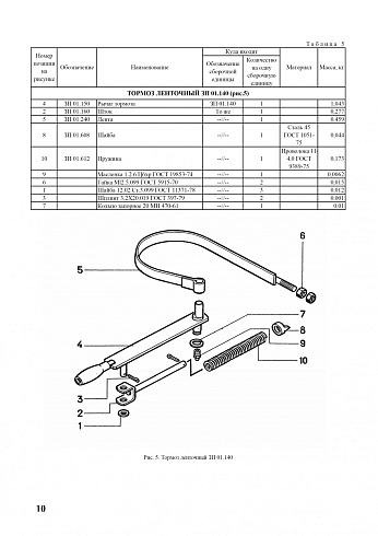 Тормоз ленточный в сборе ЗП 01.140: купить в Ростове-на-Дону