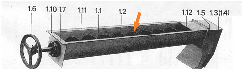 Шнек первичной аспирации К 527, К 547 (длинная цапфа, правый.): купить в Ростове-на-Дону