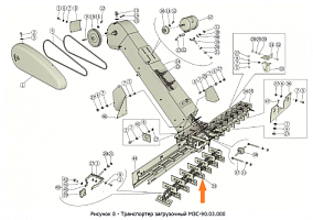 Цепь скребковая МЗС-90.03.600 (L=3,648 м, 16 скр.): купить в Ростове-на-Дону