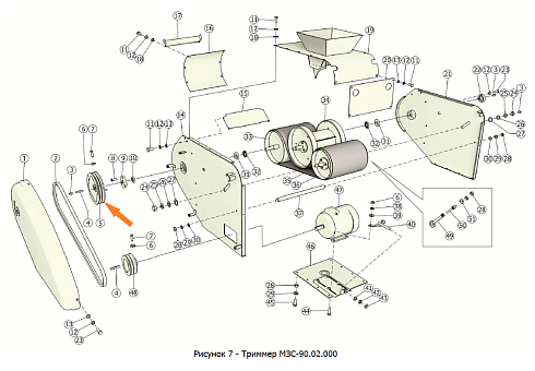 Шкив МЗС-90.02.190 (Фвнеш.=254мм, Фвнутр.=30мм, 2-х рч., сеч. С(В)): купить в Ростове-на-Дону