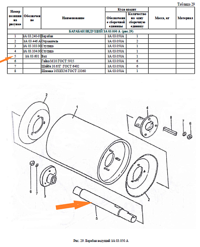 Вал ведущего барабана триммера ЗА 03.601: купить в Ростове-на-Дону